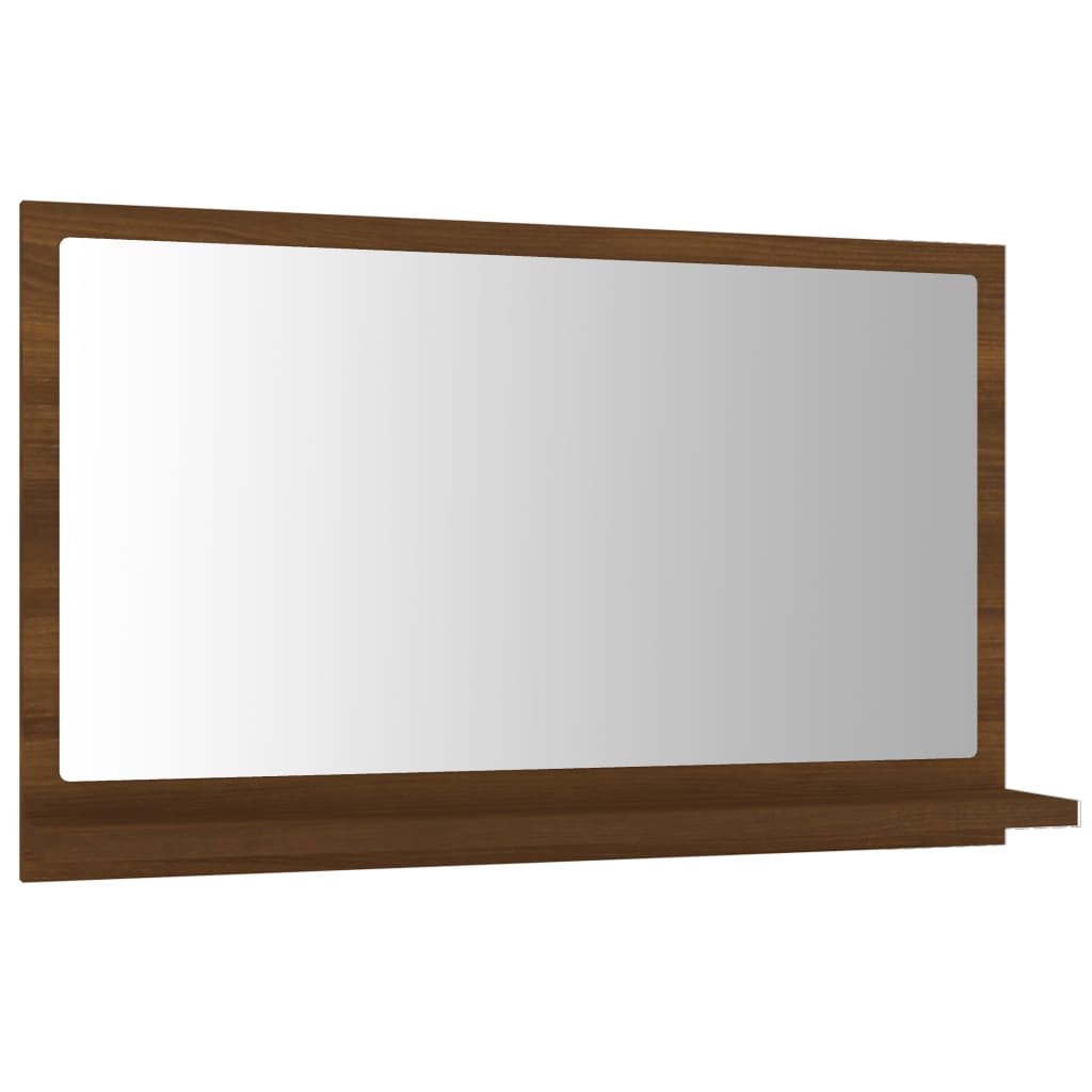 vidaXL Espejo de baño madera contrachapada marrón roble 60x10,5x37 cm