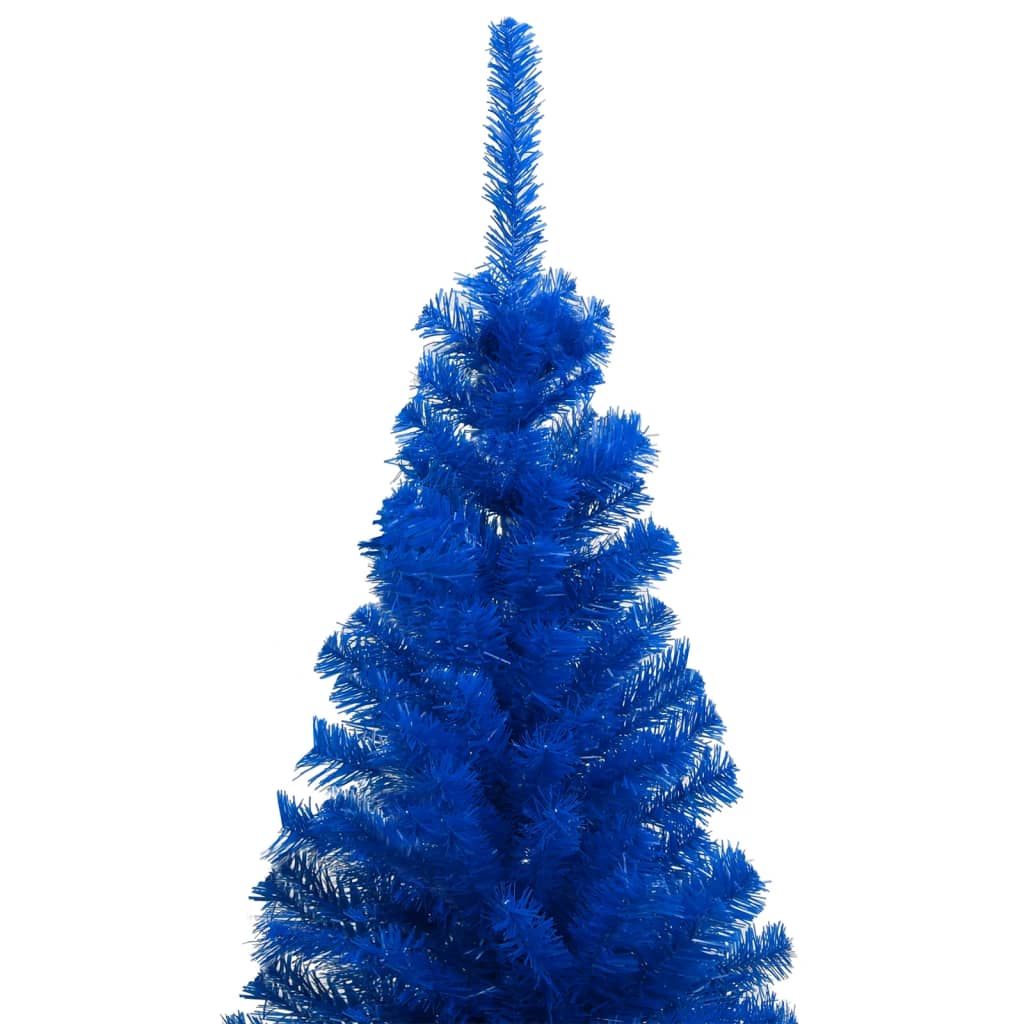 vidaXL Árbol de Navidad preiluminado con luces y soporte azul 240 cm