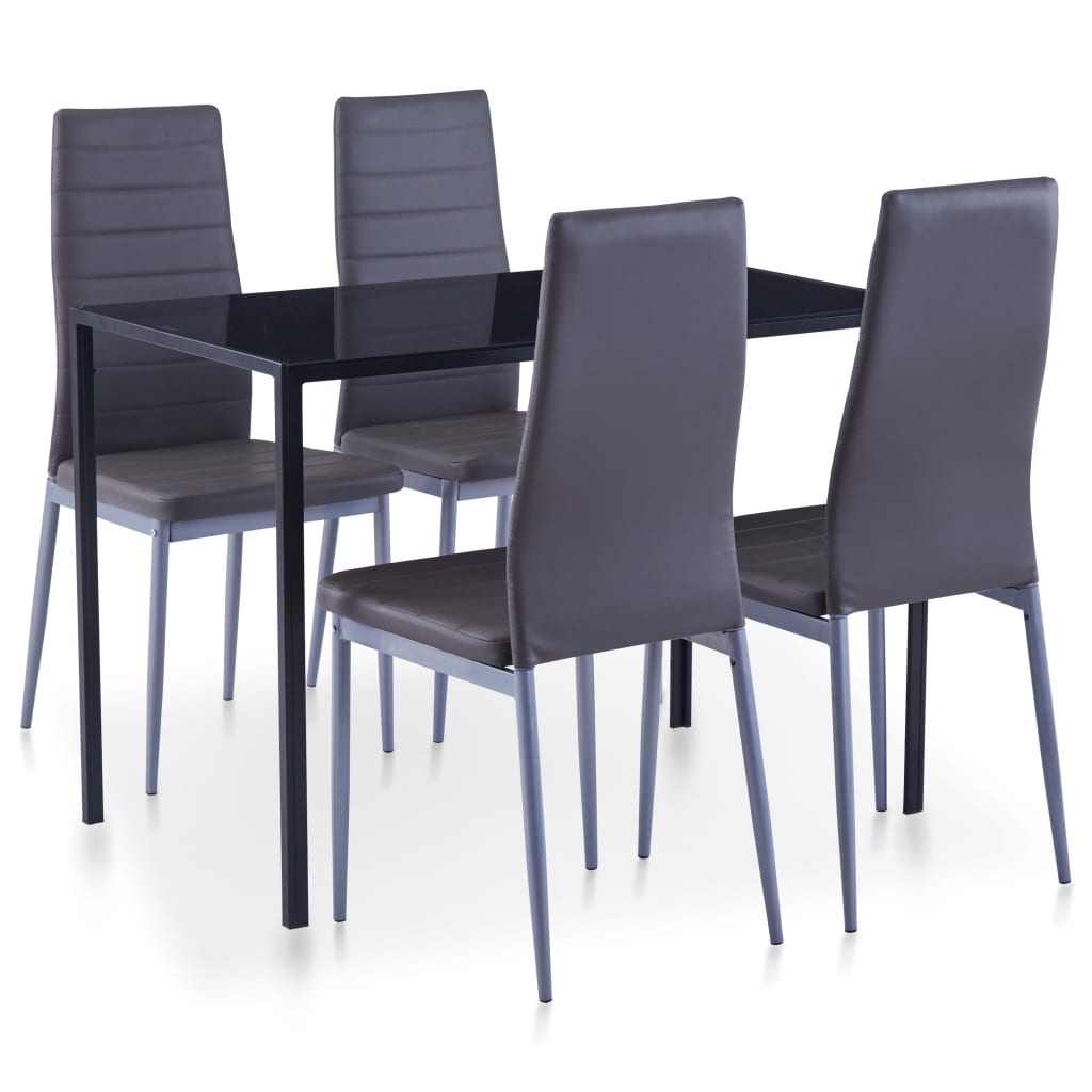 vidaXL Conjunto de mesa y sillas de comedor 5 piezas gris