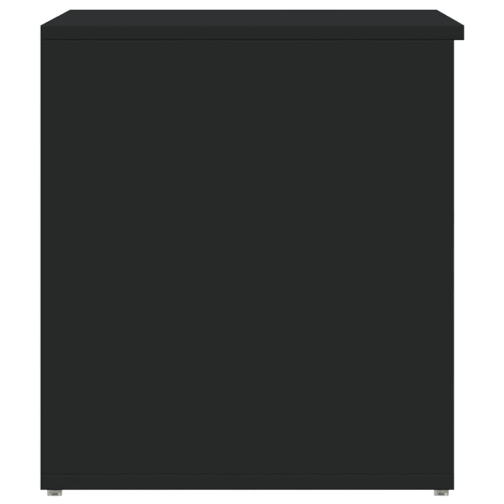 vidaXL Baúl de almacenamiento madera contrachapada negro 84x42x46 cm
