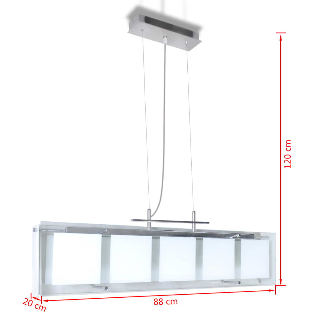 Lámpara de techo colgante de vidrio, para el comedor, 5 x E14