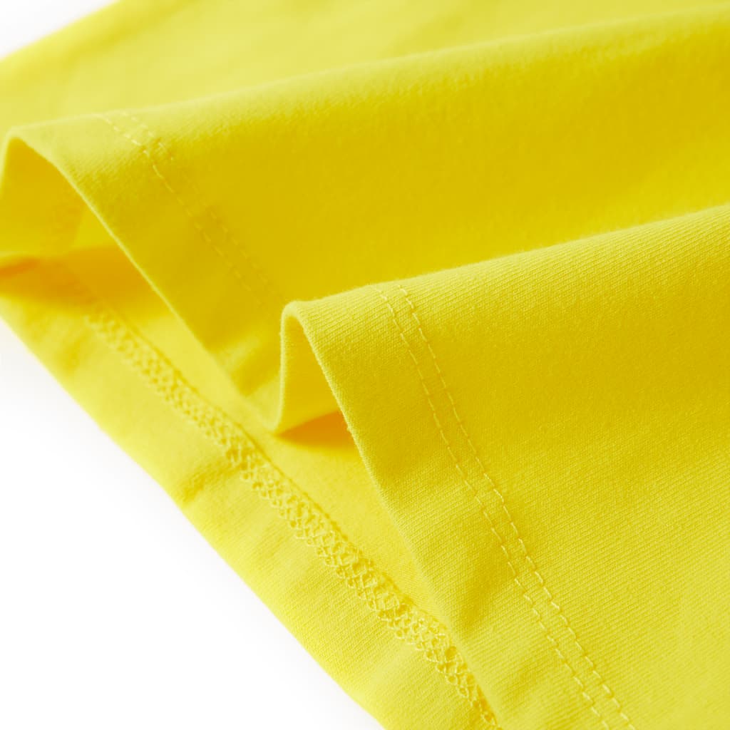 Camiseta infantil de manga casquillo amarillo chillón 92