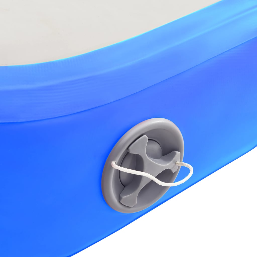 vidaXL Esterilla inflable de gimnasia con bomba PVC azul 600x100x20 cm