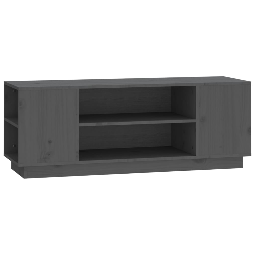 vidaXL Mueble de TV madera maciza de pino gris 110x35x40,5 cm