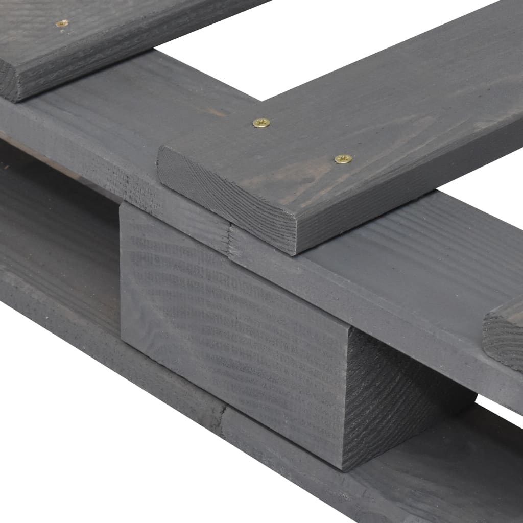 vidaXL Estructura de cama de palés madera maciza pino gris 120x200 cm