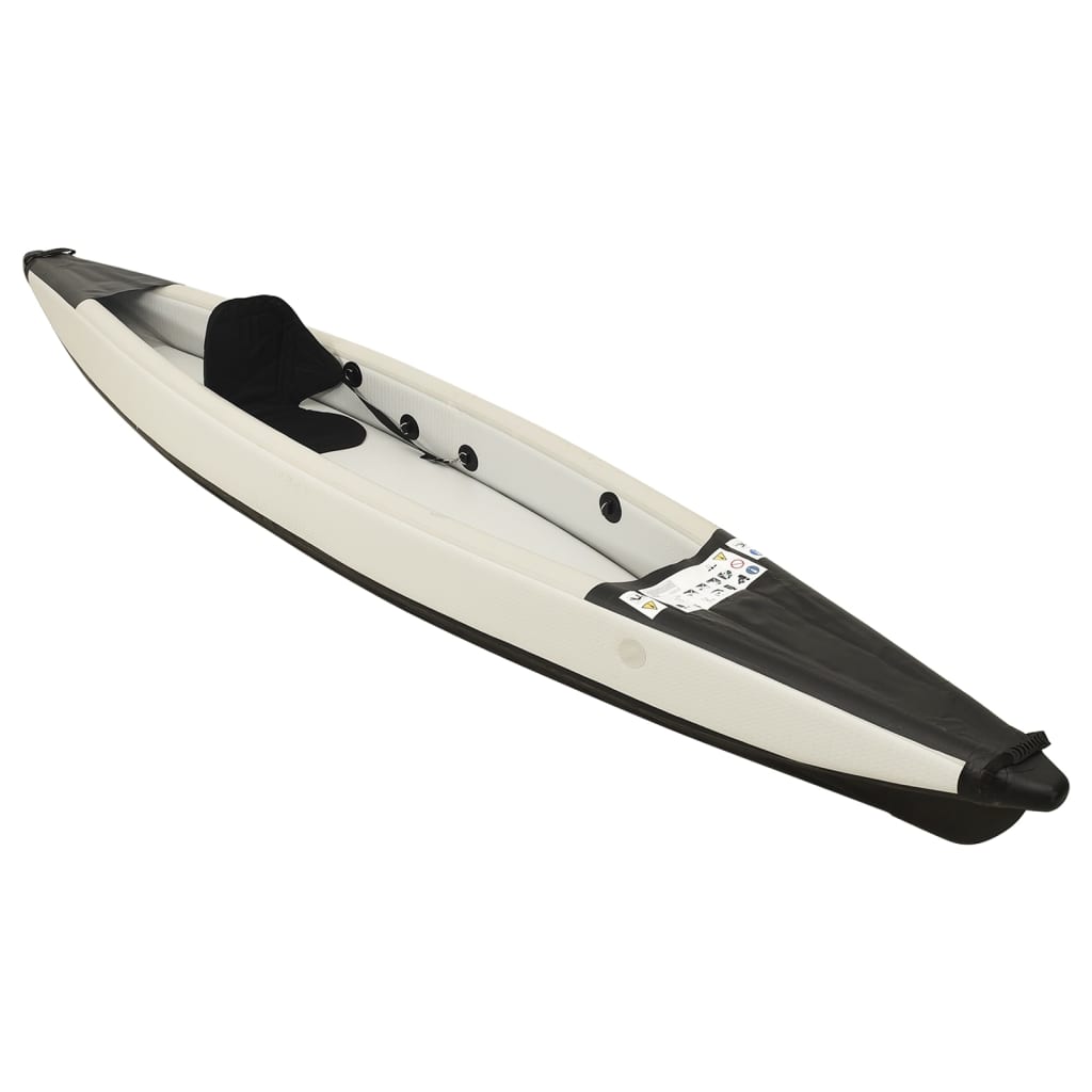 vidaXL Kayak inflable poliéster negro 375x72x31 cm