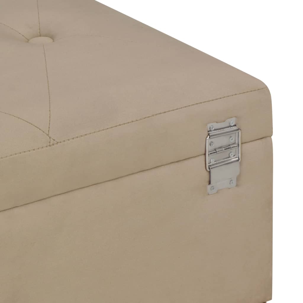 vidaXL Banco con compartimento 105 cm beige de terciopelo
