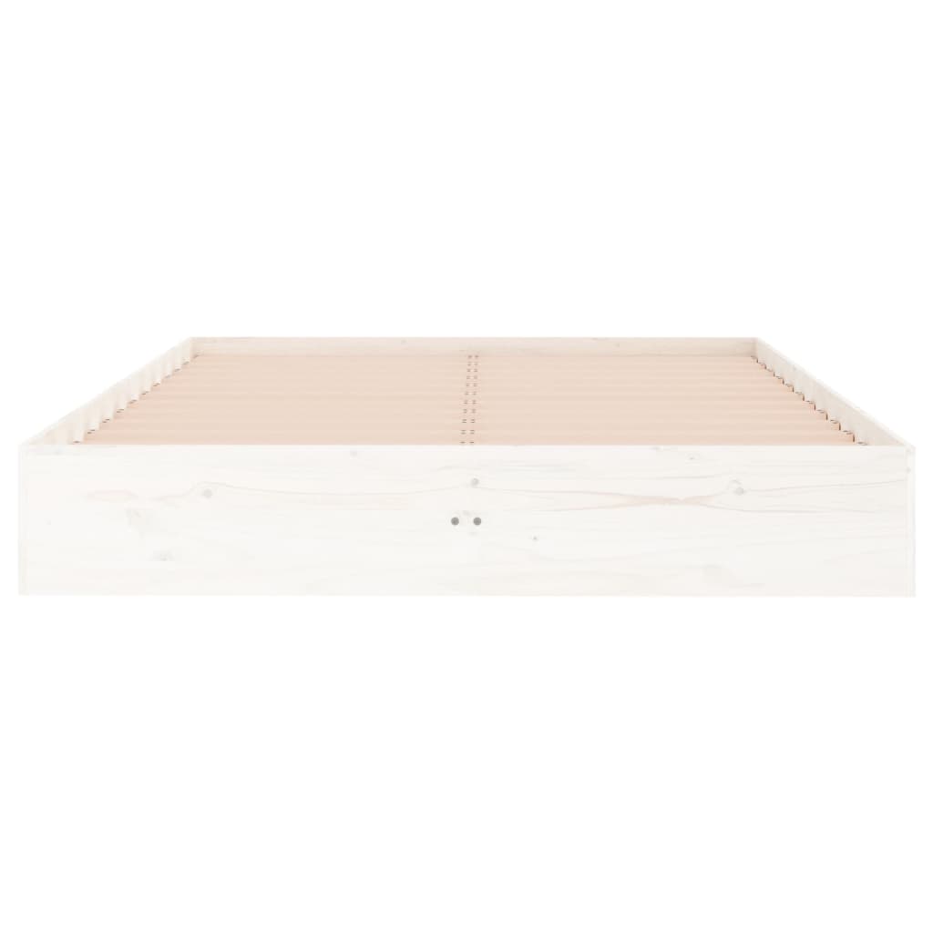 vidaXL Estructura de cama madera maciza blanca 135x190 cm
