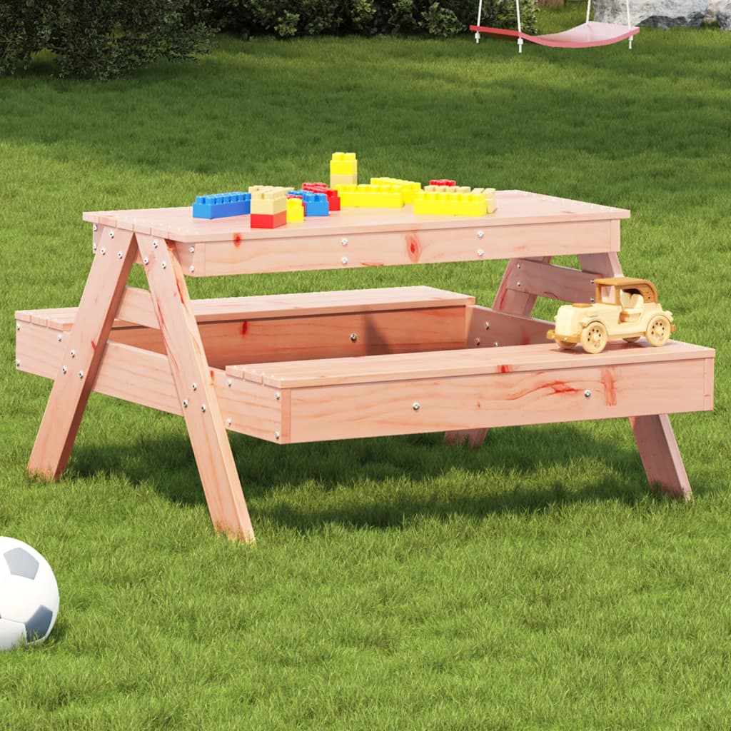 vidaXL Mesa de pícnic para niños madera maciza Douglas 88x97x52 cm