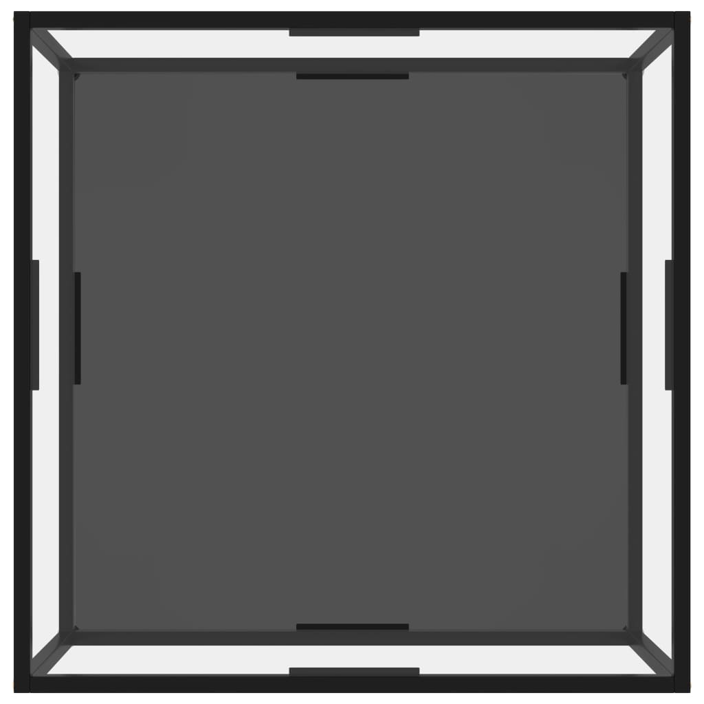 vidaXL Mesa de centro vidrio templado transparente y negro 80x80x35 cm