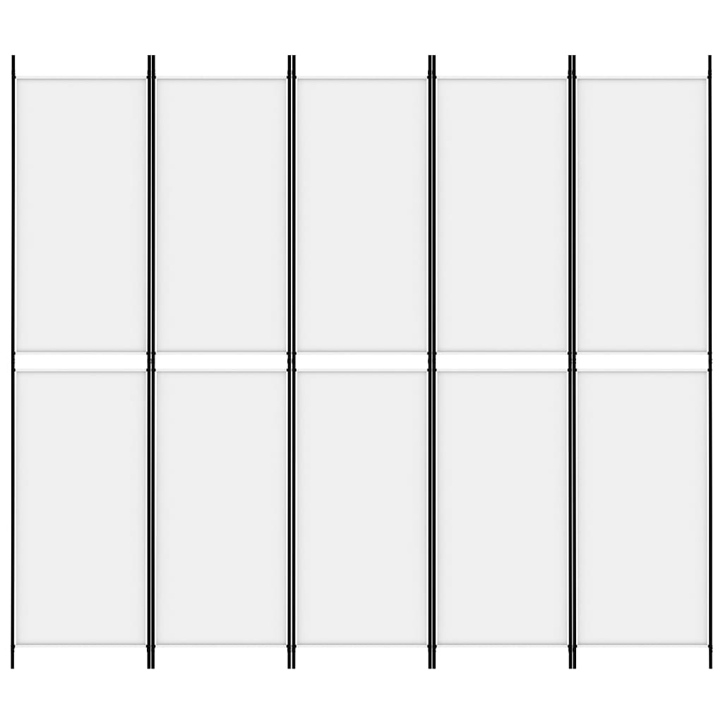 vidaXL Biombo divisor de 5 paneles de tela blanco 250x220 cm