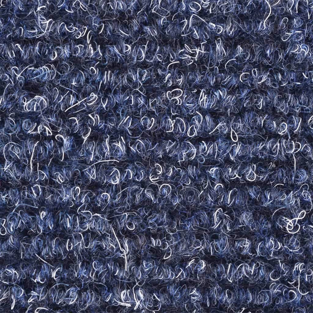 vidaXL Alfombrilla de escaleras 15 uds tela punzonada azul 56x17x3 cm