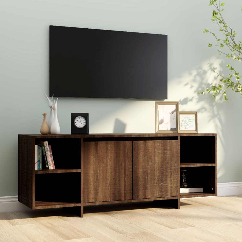 vidaXL Mueble de TV madera de ingeniería marrón roble 130x35x50 cm