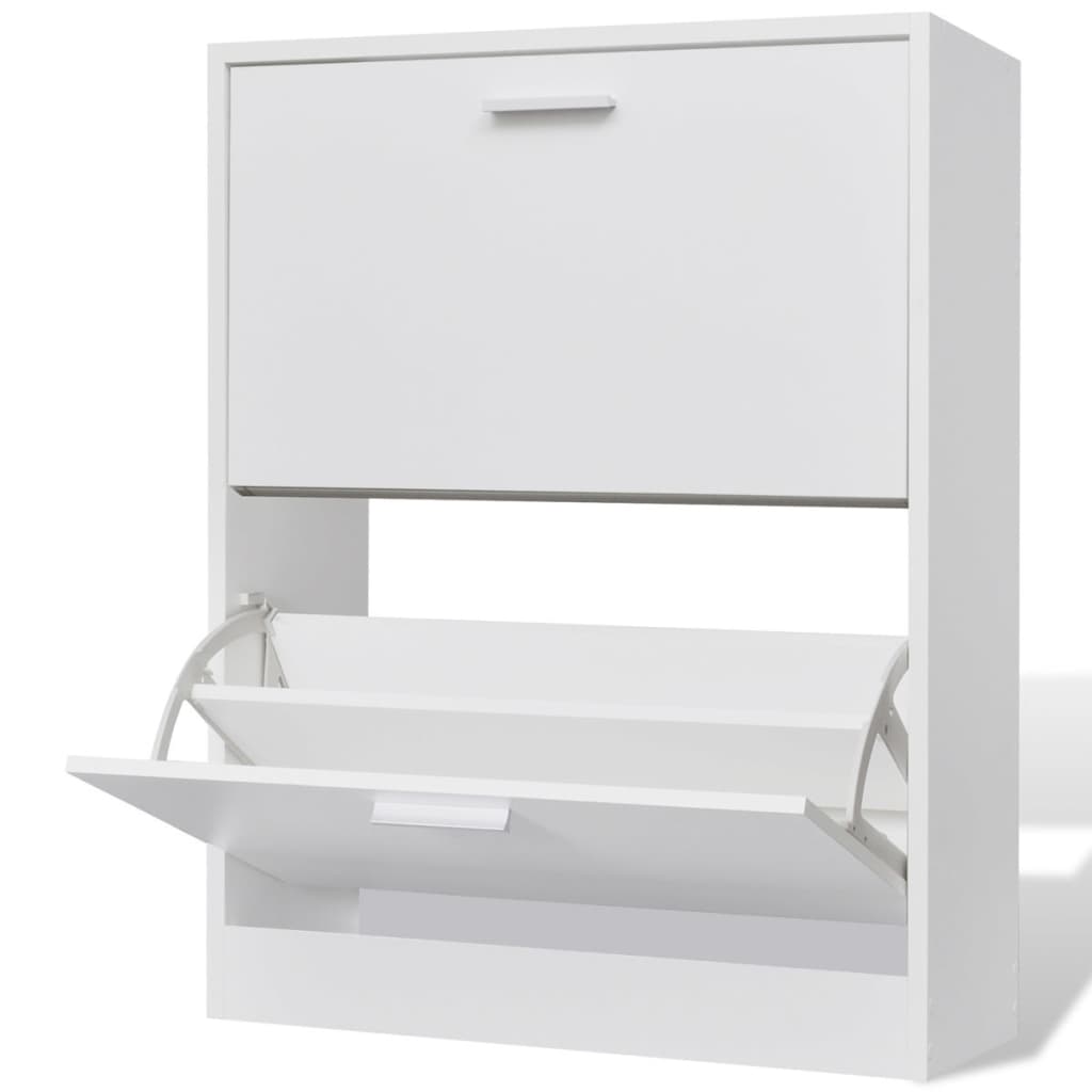 vidaXL Mueble zapatero blanco con 2 compartimentos
