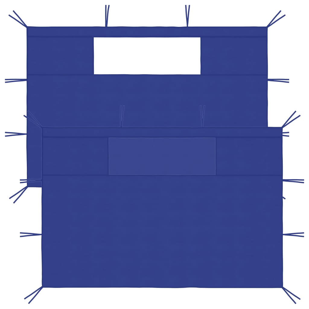 vidaXL Paredes laterales de cenador con ventana 2 uds azul 4,5x2,1 m