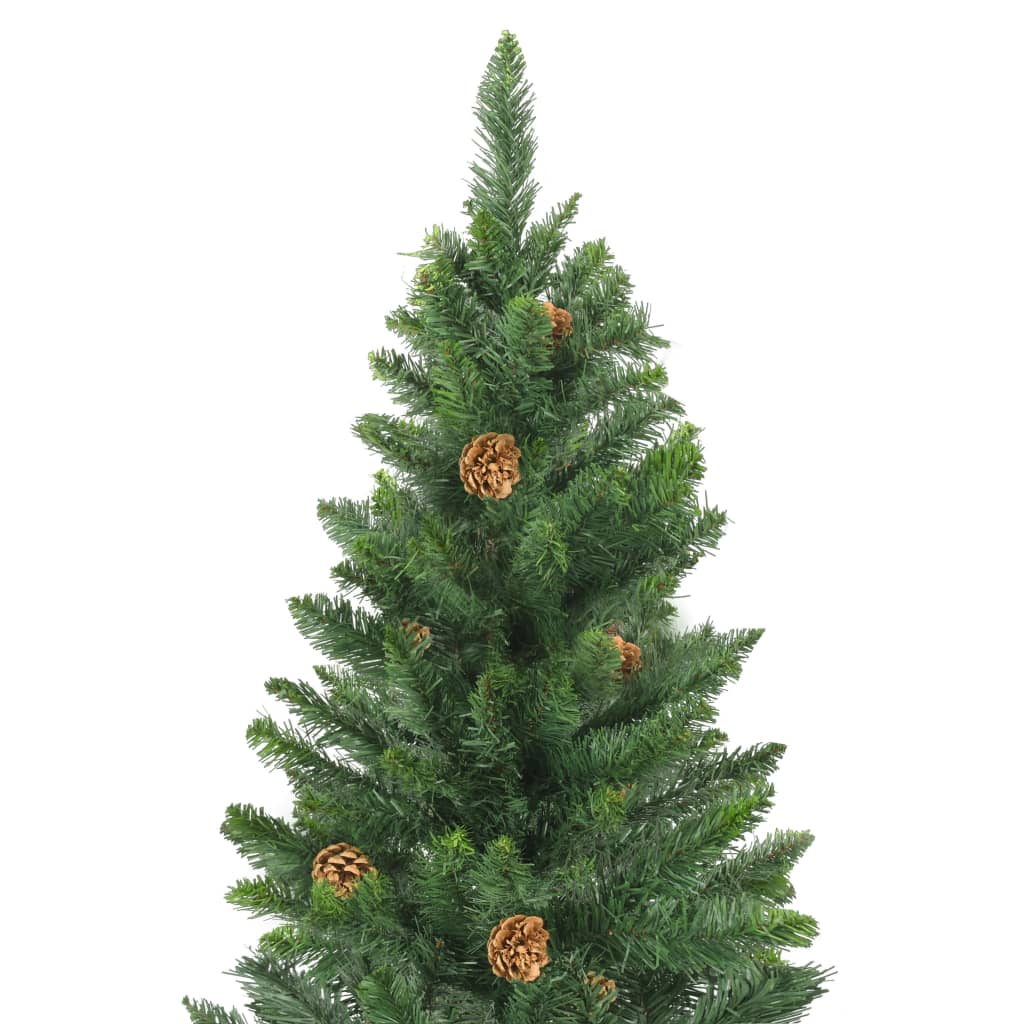 vidaXL Árbol de Navidad artificial con piñas verde 180 cm