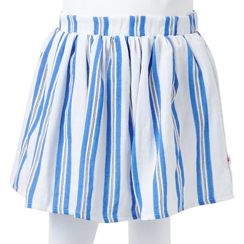 Falda infantil azul cobalto y blanco 92