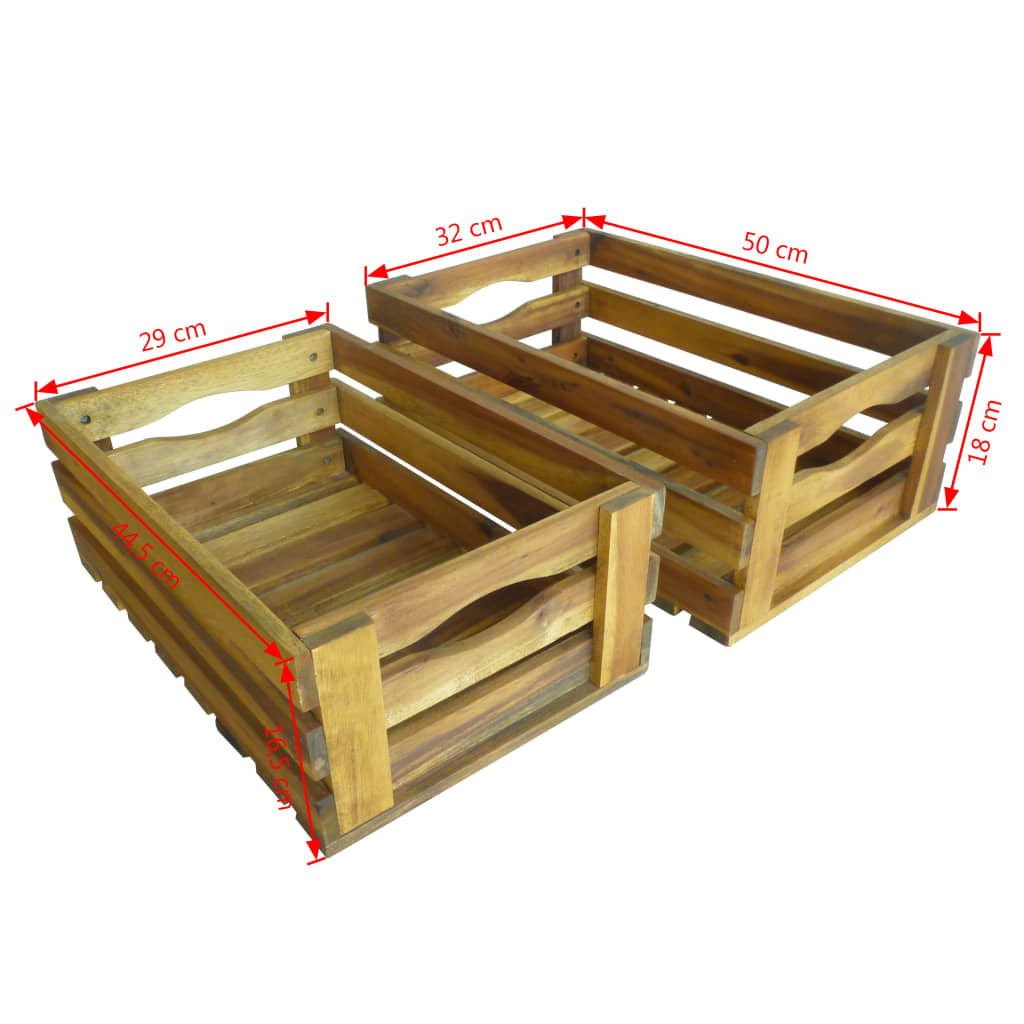 vidaXL Caja de manzanas de jardín para plantar de madera de acacia