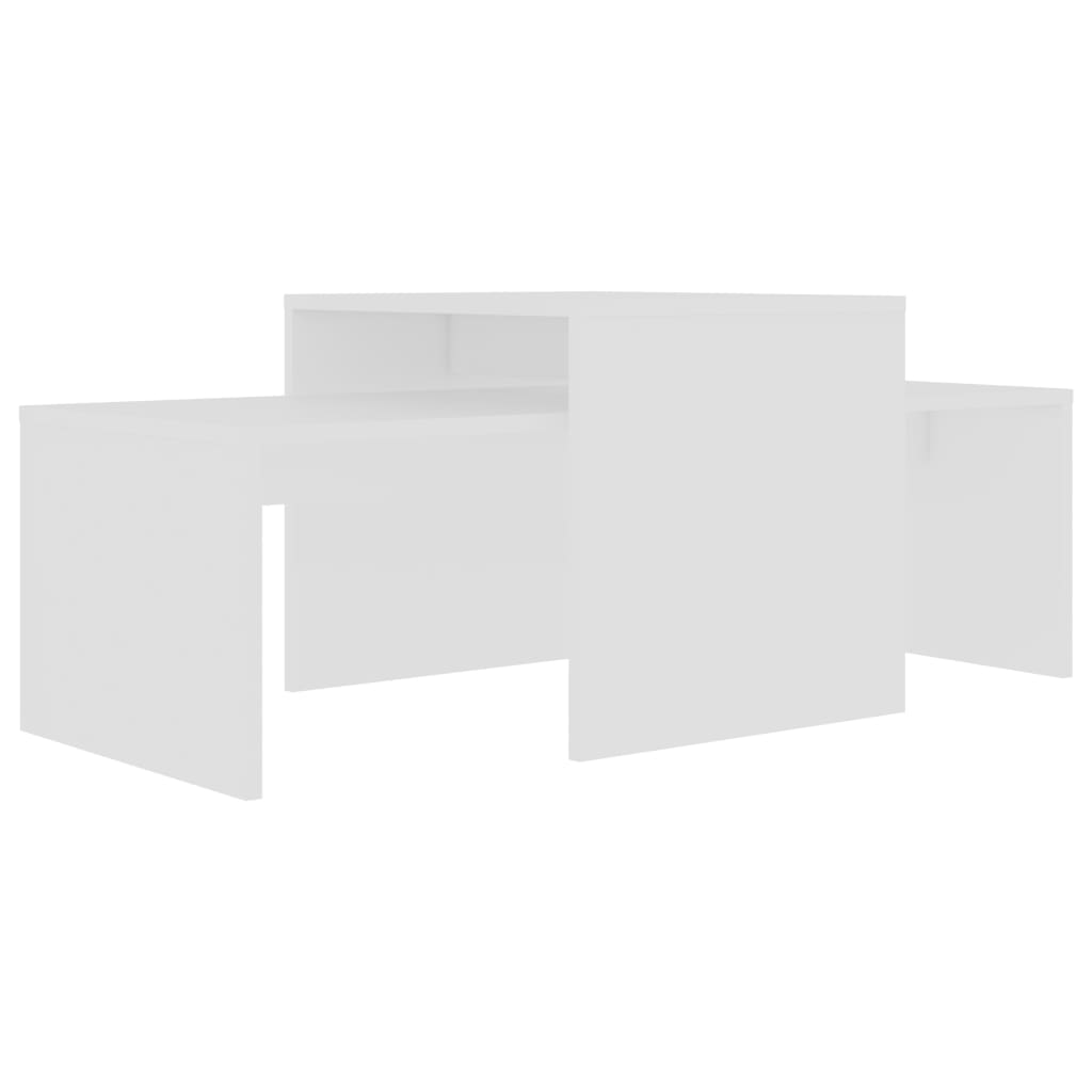 vidaXL Set de mesas de centro madera contrachapada blanco 100x48x40 cm