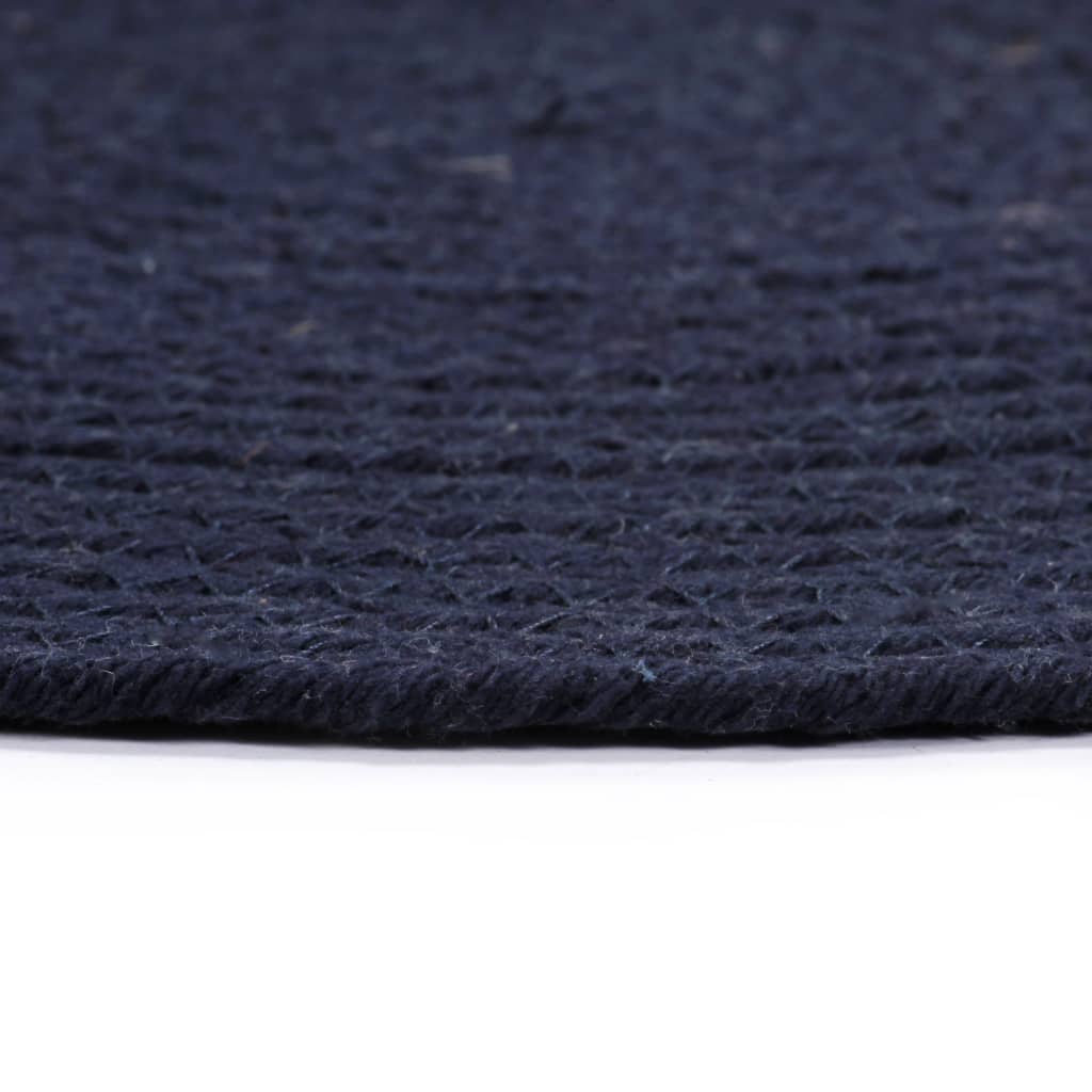 vidaXL Mantel individual redondo 6 uds algodón azul marino liso 38 cm