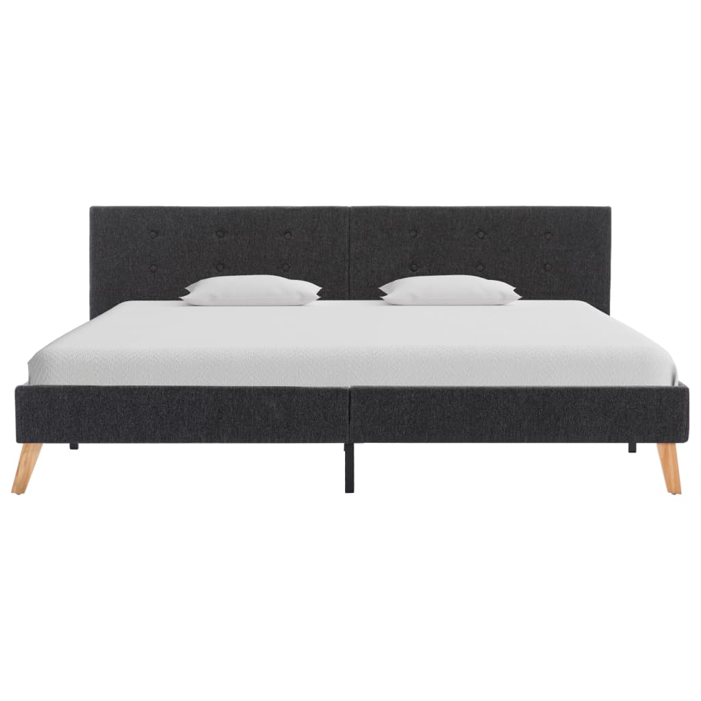 vidaXL Estructura de cama de tela gris oscuro 180x200 cm