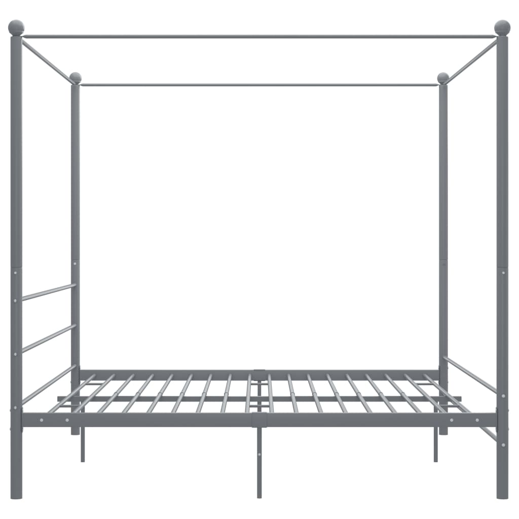 vidaXL Estructura de cama con dosel metal gris 200x200 cm