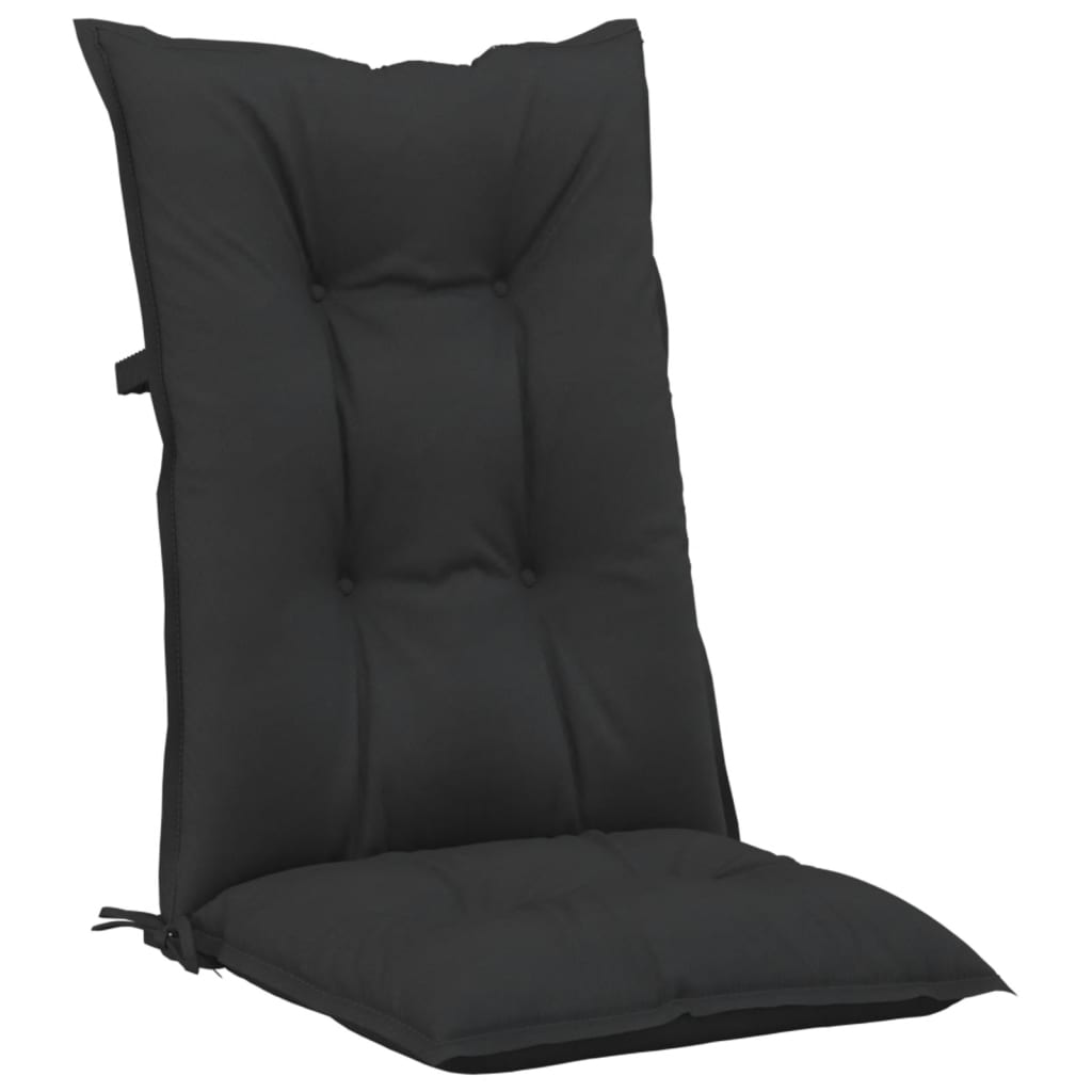 vidaXL Cojines para sillas de jardín 4 uds negro 120x50x7 cm