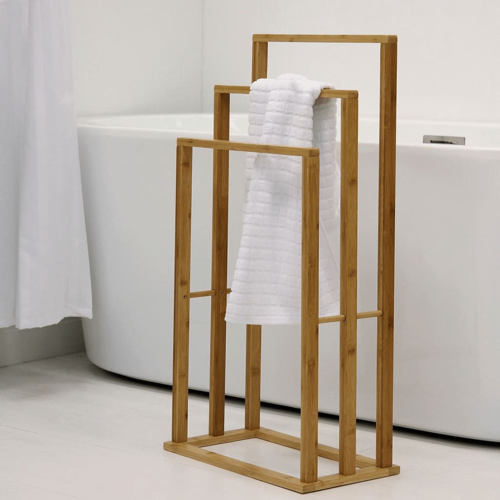 Bathroom Solutions Toallero de bambú con 3 barras