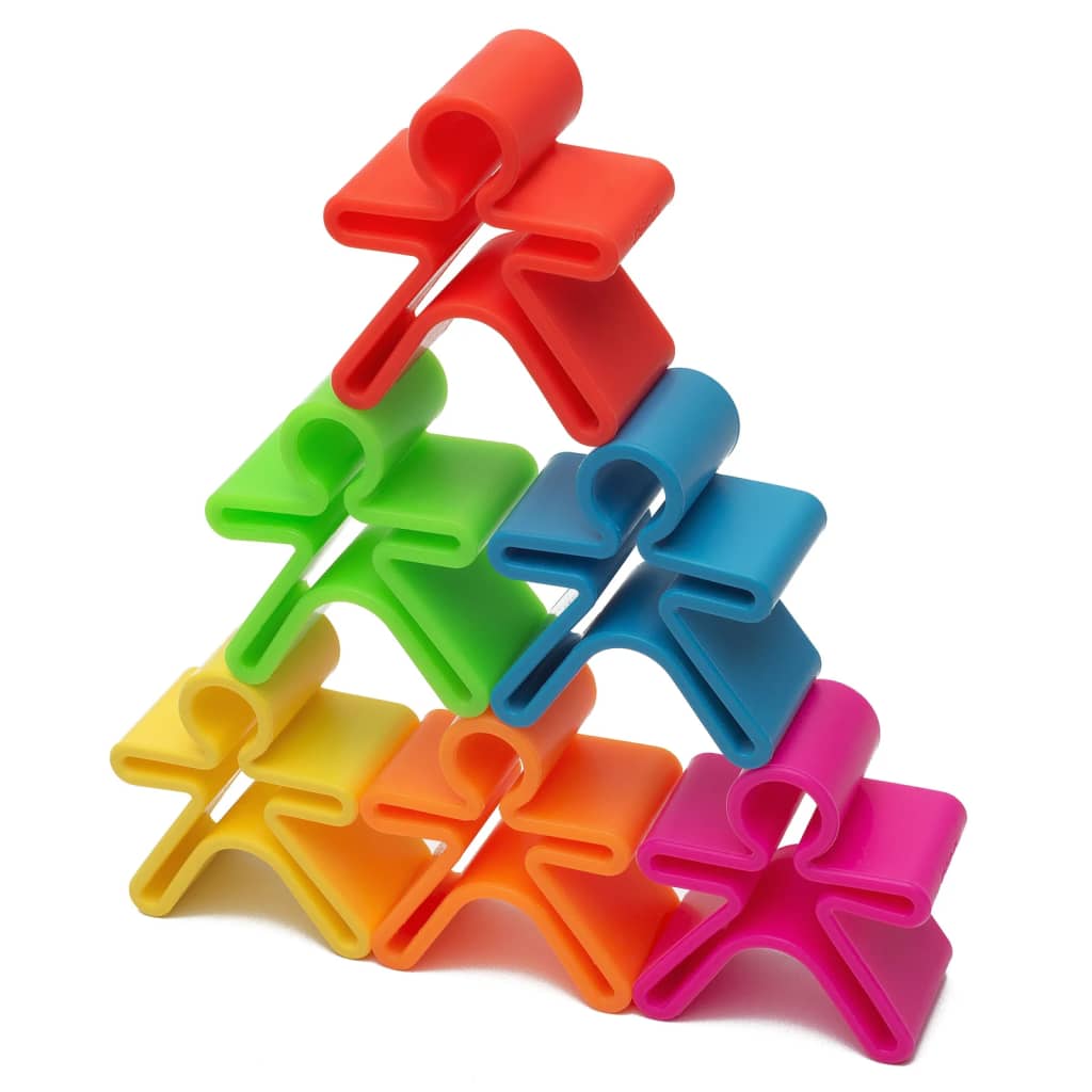 dëna Juego de juguetes de silicona para niños Neon 6 piezas