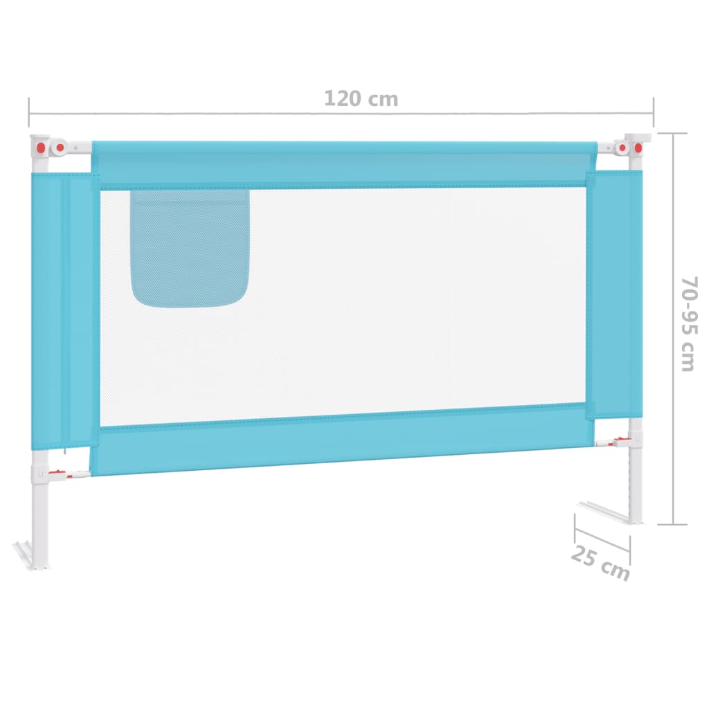 vidaXL Barandilla de seguridad cama de niño azul tela 120x25 cm