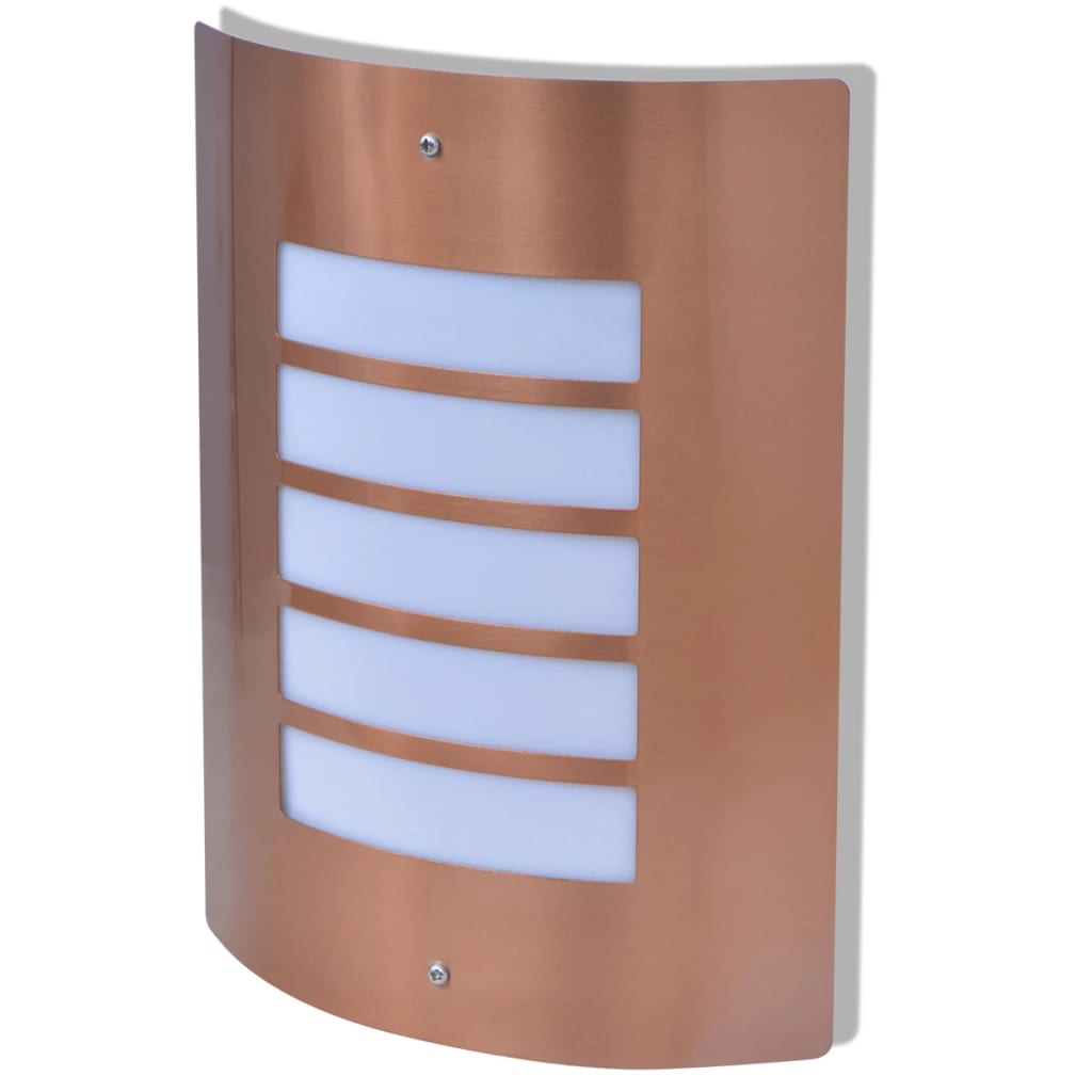 vidaXL Lámpara de pared para exterior acero inoxidable cobre
