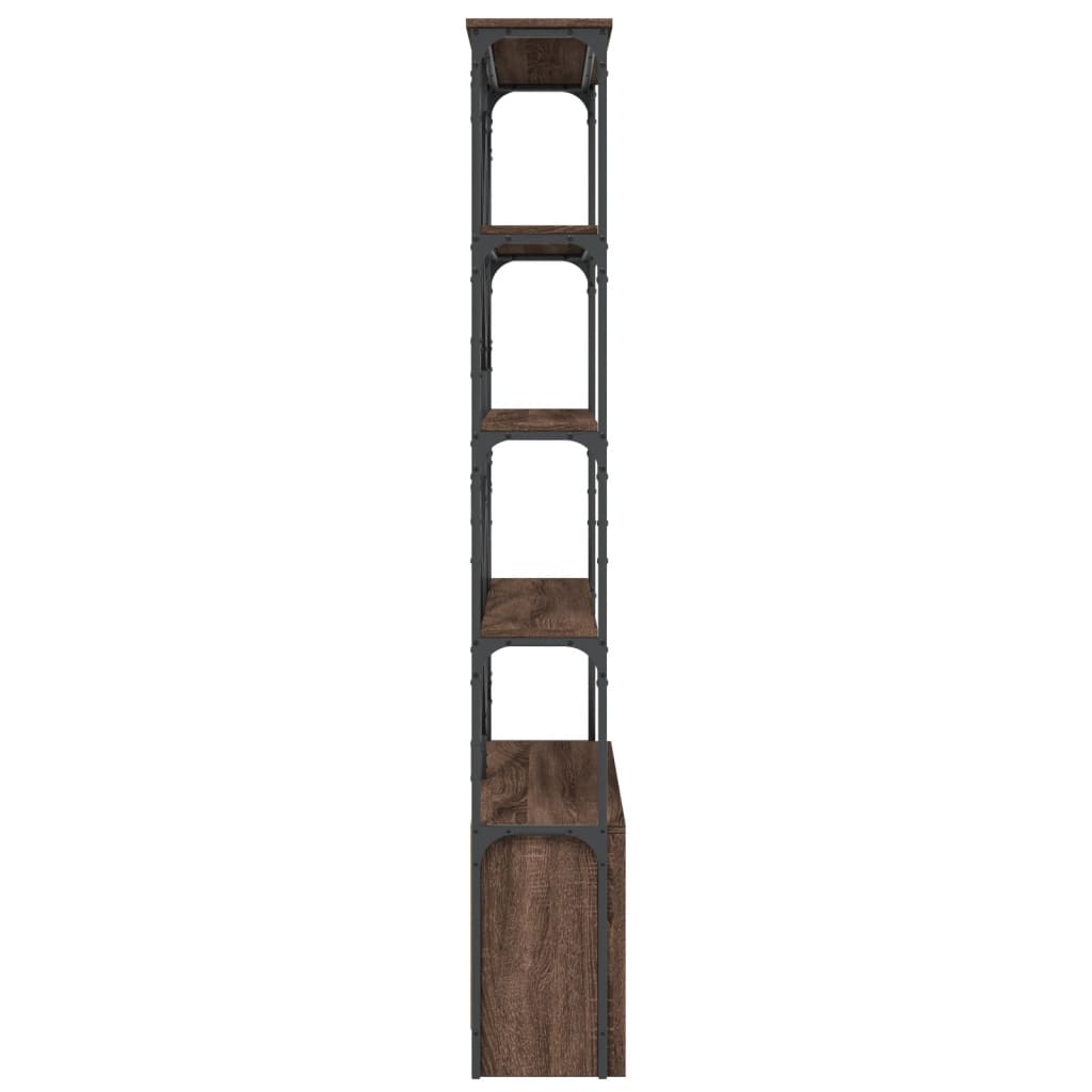 vidaXL Estantería madera ingeniería y metal marrón roble 100x26x180 cm