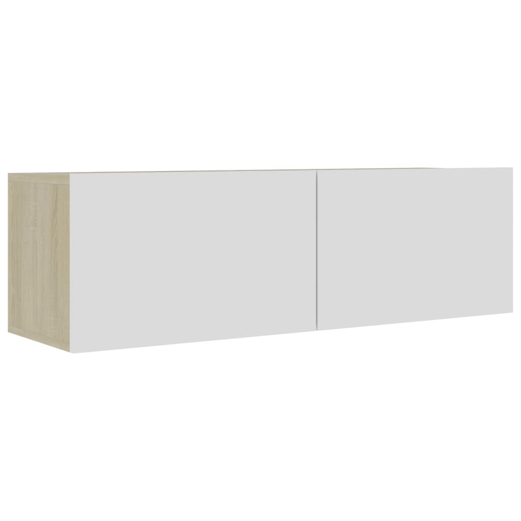 vidaXL Muebles de pared de TV 3 pzas aglomerado blanco y roble Sonoma