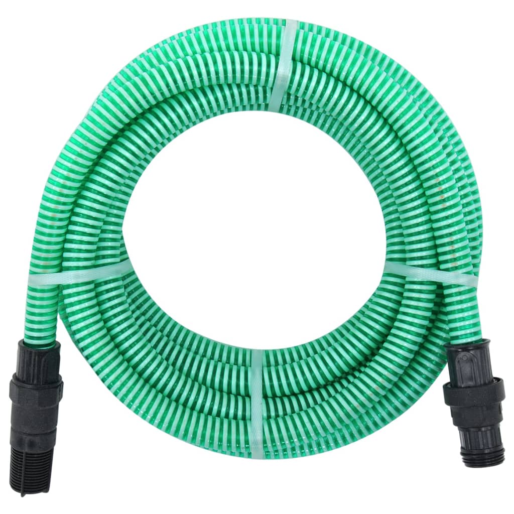 vidaXL Manguera de succión con conectores de PVC PVC verde 26 mm 7 m