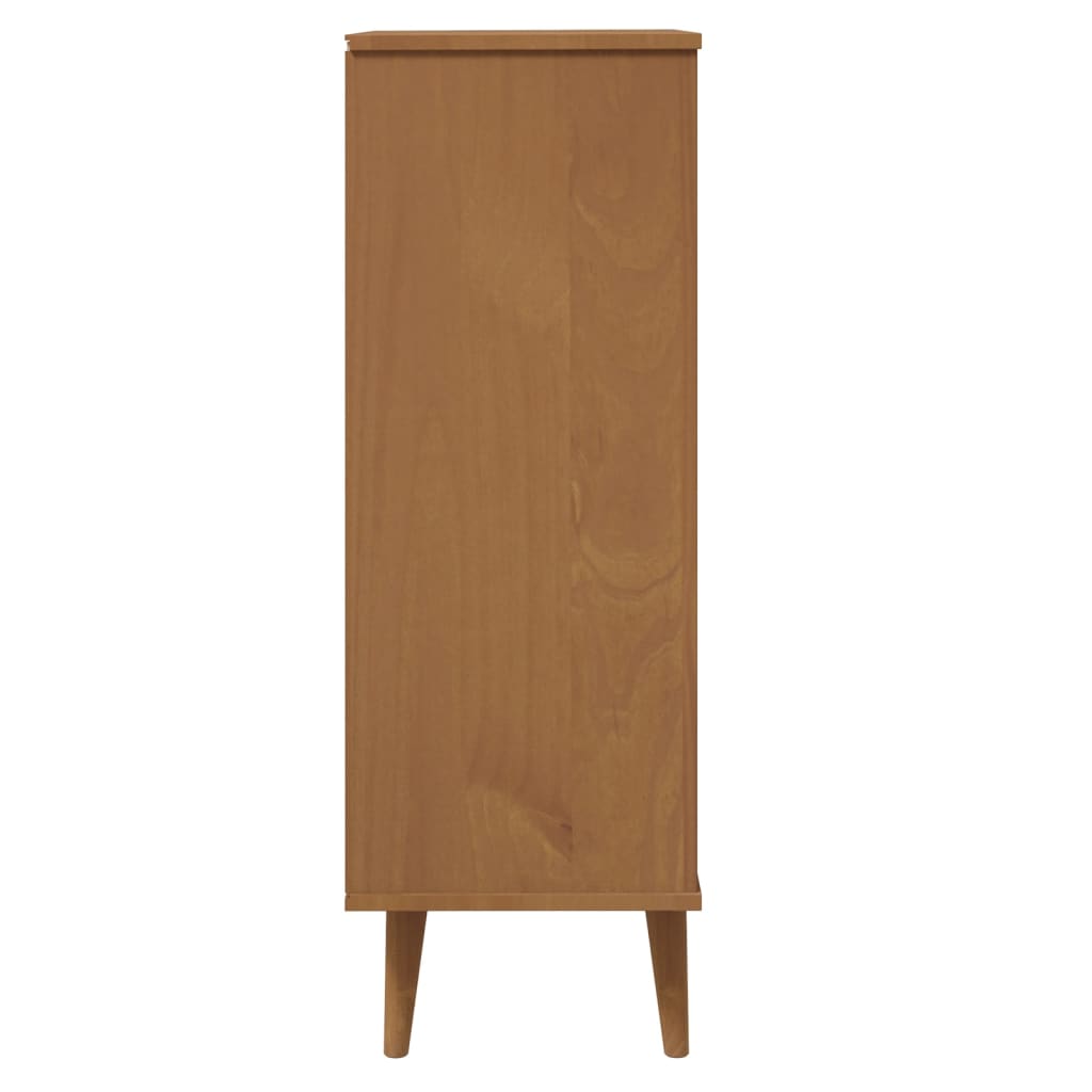 vidaXL Zapatero MOLDE madera maciza de pino marrón 59,5x35x103 cm
