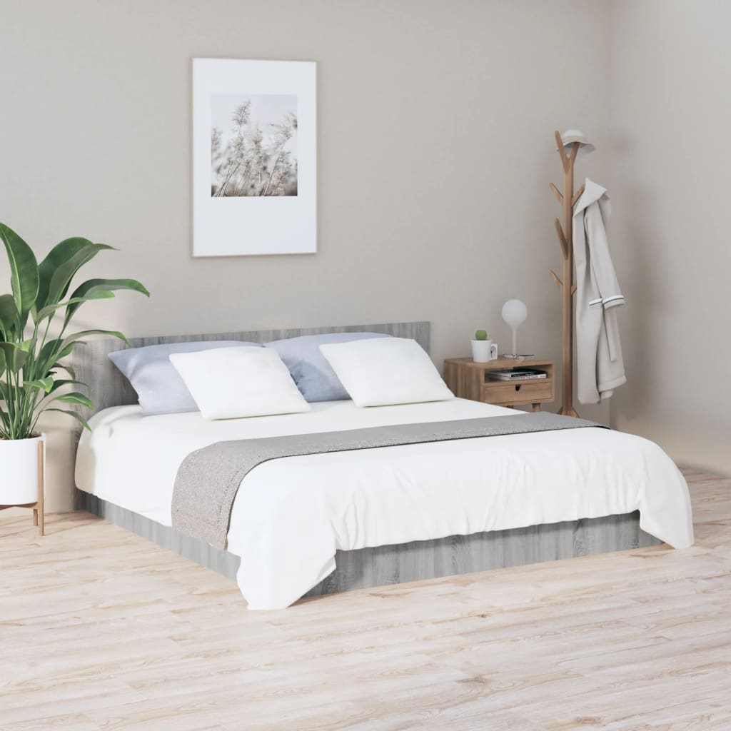 vidaXL Cabecero de cama madera contrachapada gris Sonoma 200x1,5x80 cm
