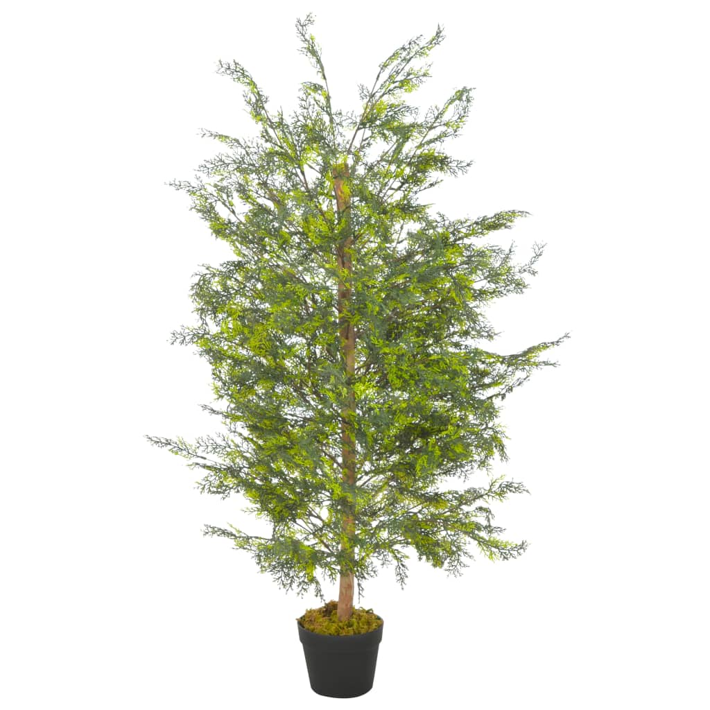 vidaXL Planta artificial árbol ciprés con macetero 120 cm verde