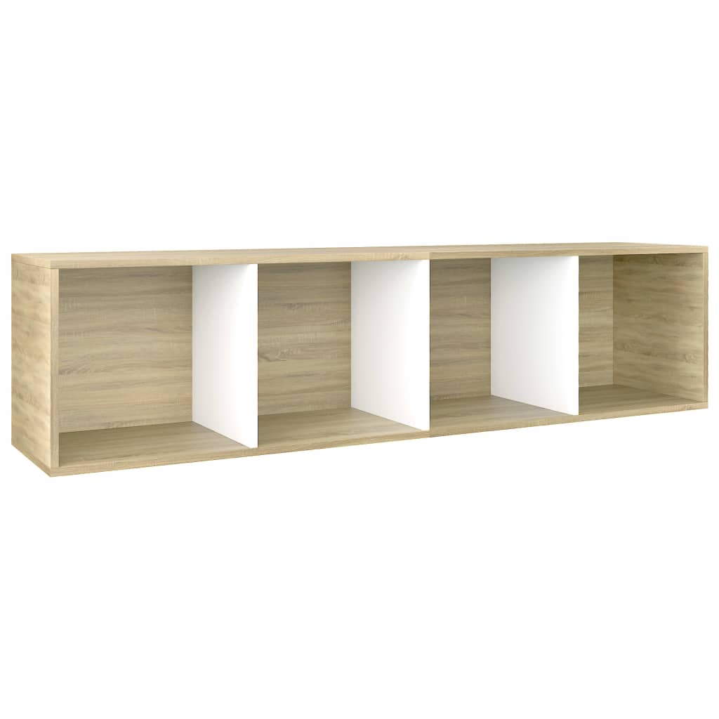 vidaXL Estantería libros madera contrachapada blanco roble 36x30x143cm