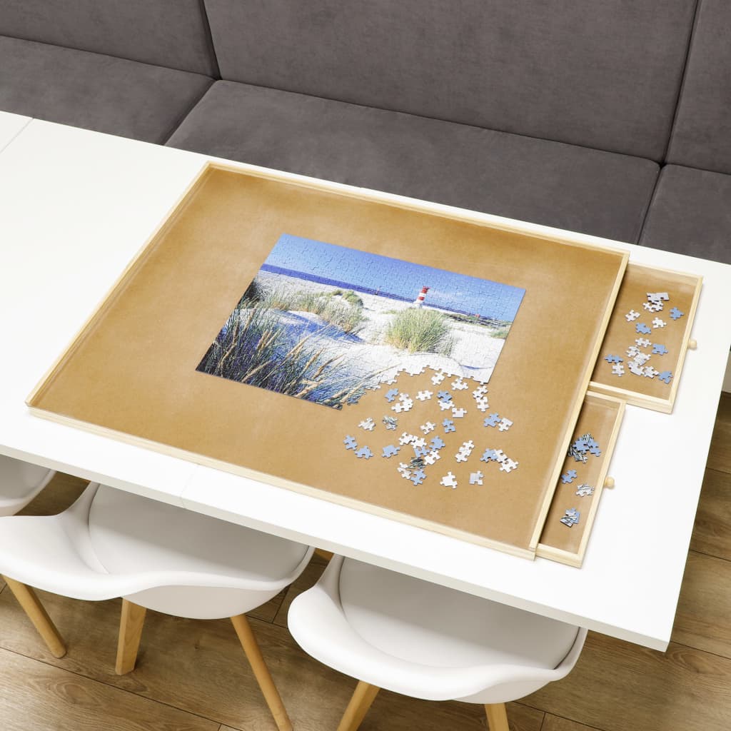 HI Mesa para puzles con 4 cajones madera 76x57x4,5 cm