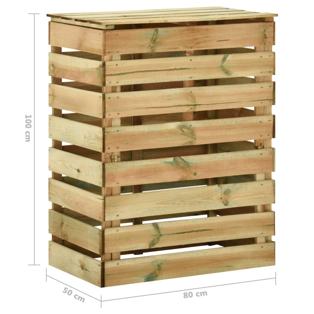 vidaXL Compostador de láminas madera de pino impregnada 80x50x100 cm