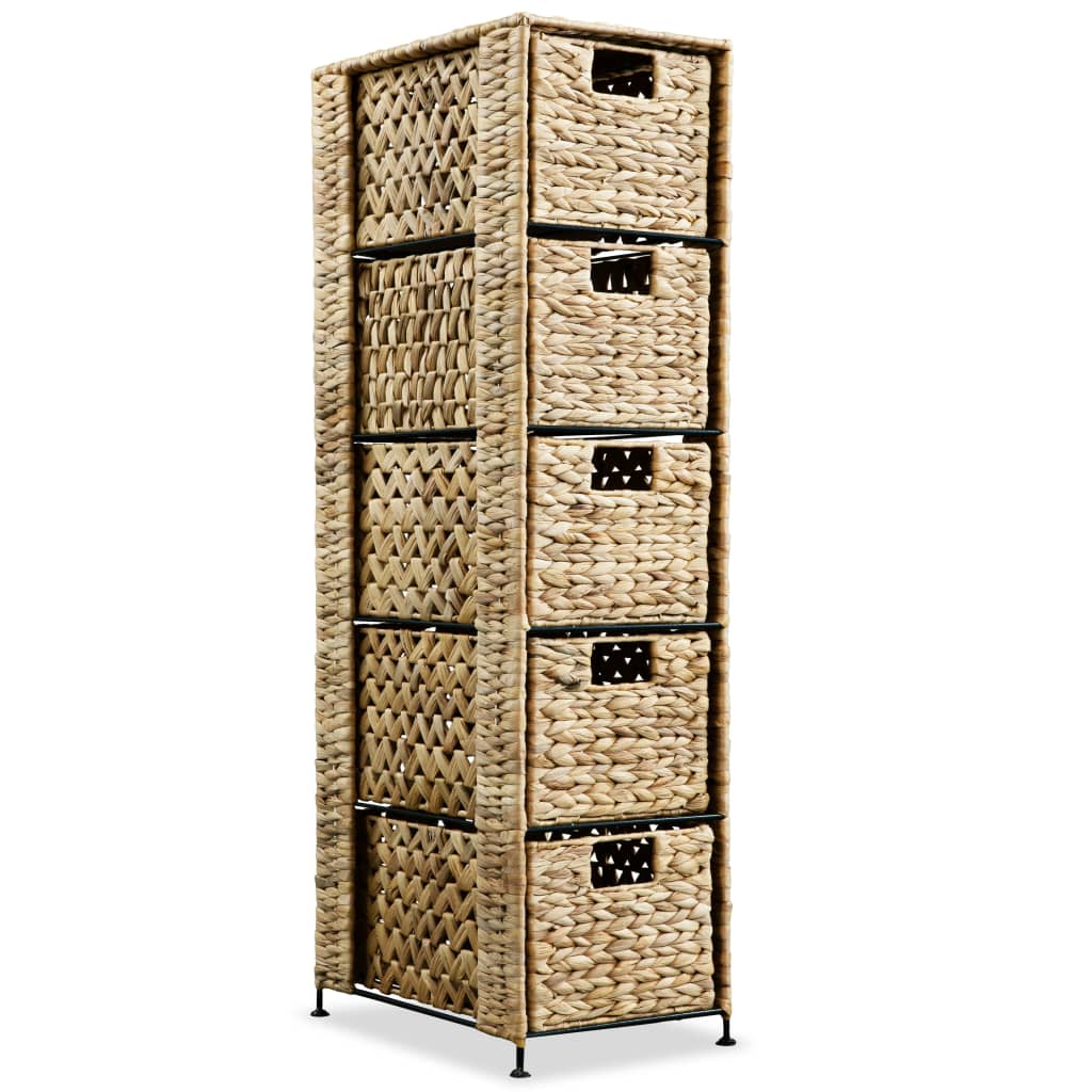vidaXL Unidad de almacenaje con 5 cestas 25,5x37x10 cm jacinto de agua