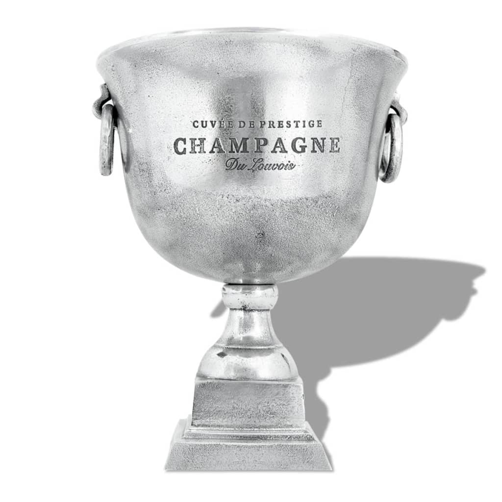 vidaXL Enfriador de champán copa trofeo de aluminio plateado