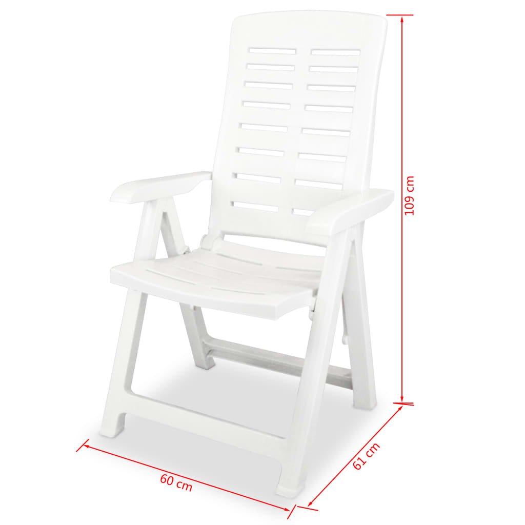 vidaXL Set de mesa y sillas bistró de jardín 3 piezas plástico blanco