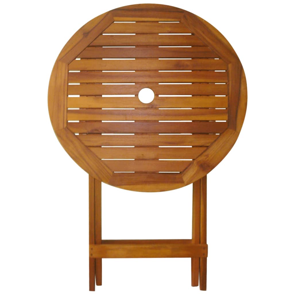 vidaXL Mesa y sillas de jardín plegables 3 pzs madera maciza de acacia