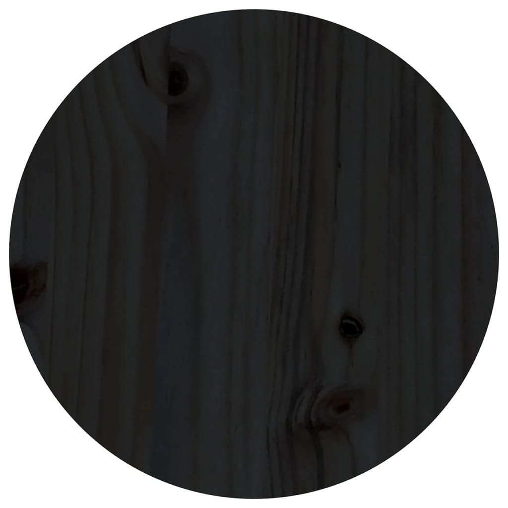 vidaXL Mesa de centro de madera maciza de pino negro Ø35x35 cm