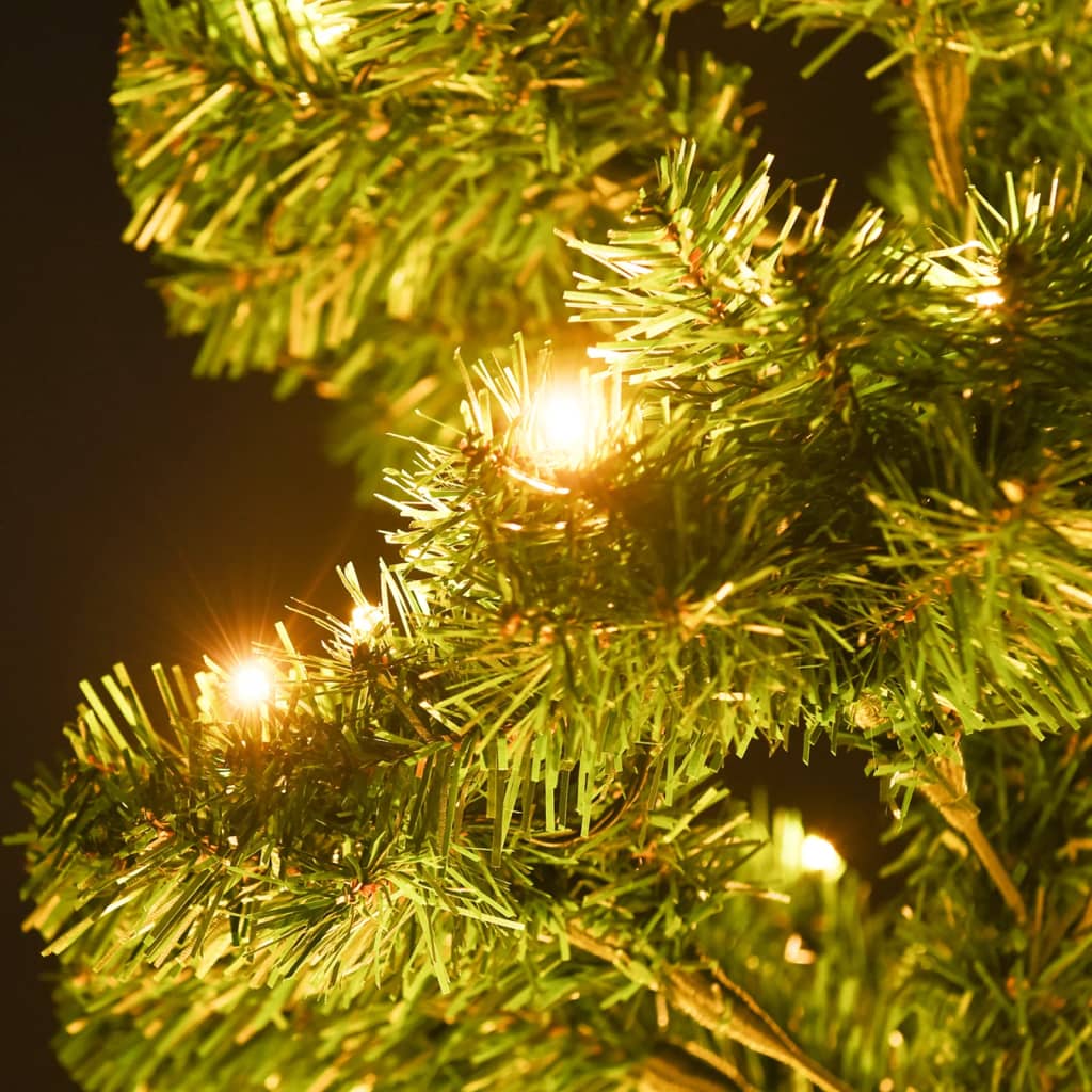 vidaXL Árbol de Navidad preiluminado con luces y macetero verde 120 cm