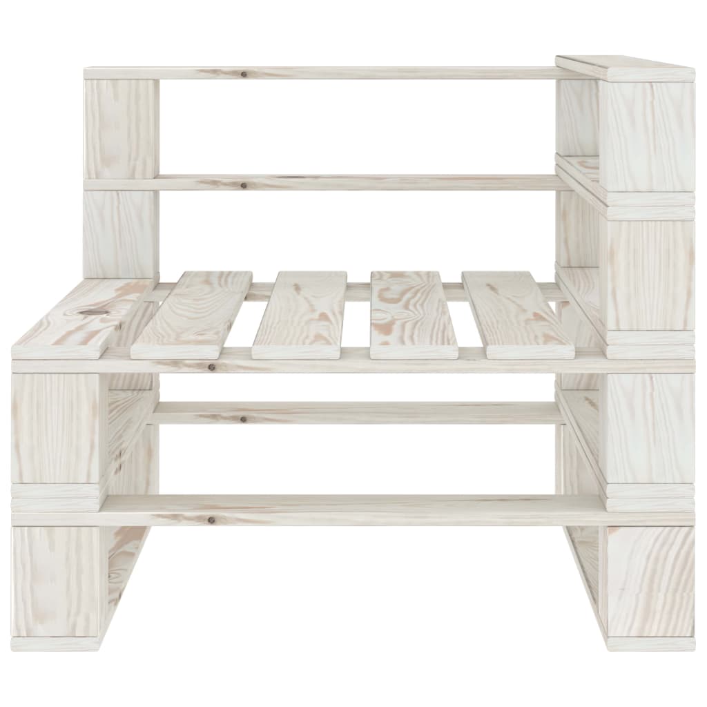 vidaXL Juego de muebles de palets para jardín 6 piezas madera blanco