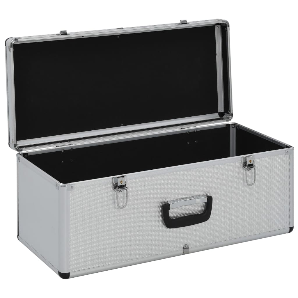 vidaXL Cajas de almacenamiento 2 unidades aluminio plateado