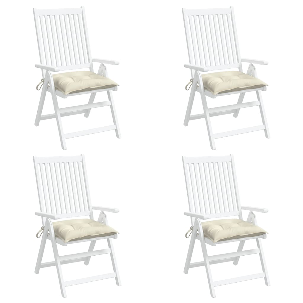 vidaXL Cojines de silla de jardín 4 uds tela Oxford crema 40x40x7 cm