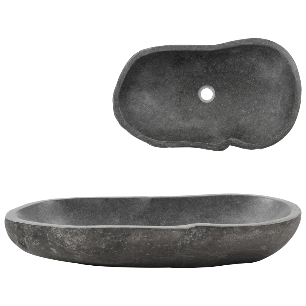 vidaXL Lavabo de piedra de río ovalado 60-70 cm
